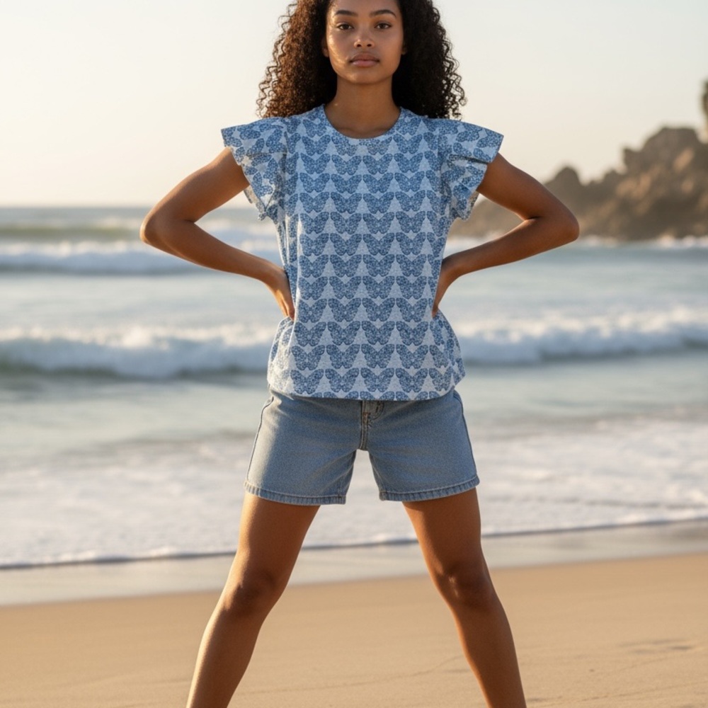 Crewcuts Blue Patterned Kids Tee - Picture 3 of 3